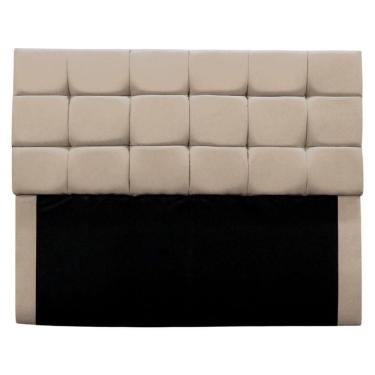 Imagem de Cabeceira Cama Box Estofada Solteiro 90 Cm Clara Suede Bege