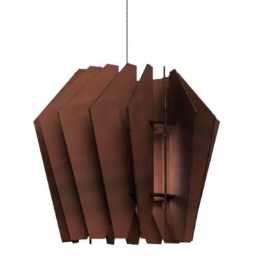 Imagem de Luminária Teto Tipo Pendente Espiral Mdf - Completa Cor: Marrom