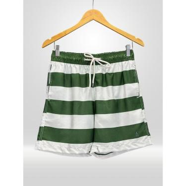 Imagem de Short Praia Masculino Verde Listrado-Masculino