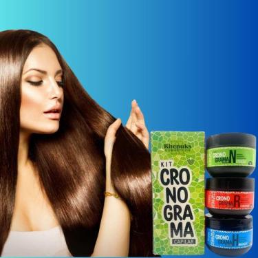 Imagem de Kit Cronograma Capilar Rhenuks Cosméticos  Hidratação, Nutrição e Reco