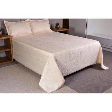 Imagem de Cobre Leito Colcha Bege Kit Montblanc Memory Casal Queen