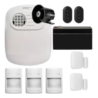Imagem de Kit Alarme Híbrido Intelbras 2 Magnéticos Sem Fio, 3 Infra Com Fio e 1