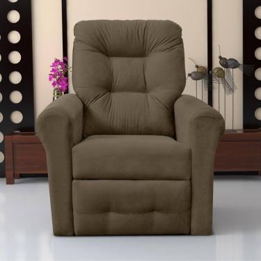 Imagem de Poltrona Reclinável Para Descanso Thalia Suede Cappuccino