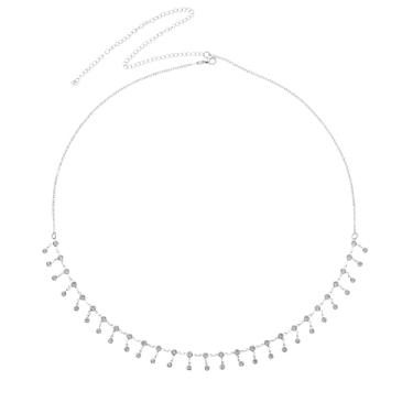 Imagem de Corrente de barriga de strass corrente de cintura de estrela de lantejoulas de cristal para biquíni corrente de joia para o corpo corrente de praia para a cintura borla correntes corporais em camadas