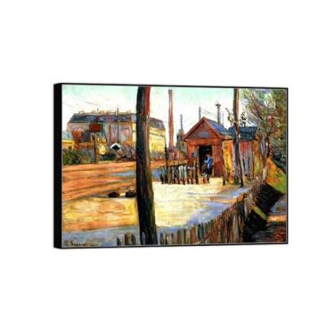 Imagem de BMZFYBS Pintura famosa de arte de parede em tela para decoração de casa - Pôster e impressões de moldura preta para sala de estar 50 x 70 cm 20 x 27 pol