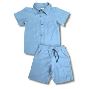 Imagem de Conjunto Infantil Menino Camisa e Short Confortável Em Viscolinho - Ya