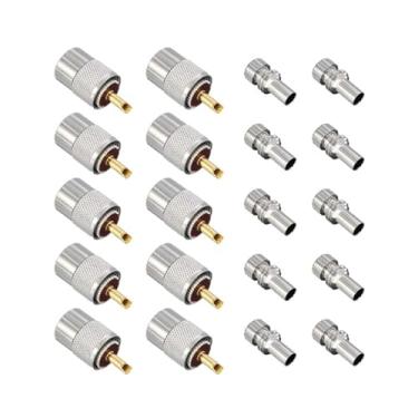 Imagem de Conector coaxial de solda macho UHF PL259 para cabo coaxial RG59/RG58/LMR240, 10 peças