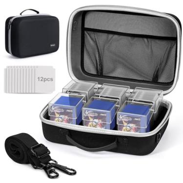 Imagem de Caixa de baralho MTG com estojo de transporte, pacote com 6 cartas transparentes Commander com 12 divisórias, comporta mais de 700 cartas, estojo de baralho para cartas MTG/TCG/YuGiOh/Sports Magic