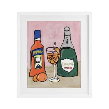 Imagem de Stupell Industries Impressão emoldurada branca Aperol e champanhe sob o design de vidro por NOLA JAMES, 40 x 33