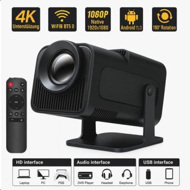 Imagem de Projetor Hy320 Mini Android 4K Wi-Fi para Sessões de Cinema e Vídeos -