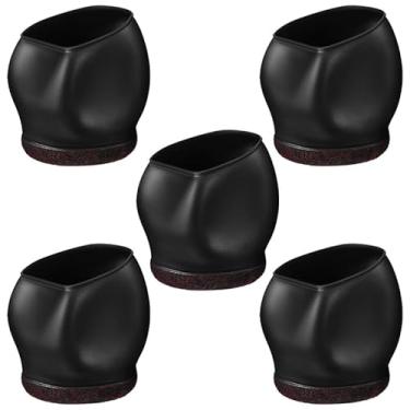 Imagem de Homoyoyo 5 peças de capa de rodízio, capas deslizantes para cadeira, móveis, rodízio, copos, capas para pés de cadeira, rodízios, tampas de rodas, rolha de roda, copos de perna de cadeira TPE para