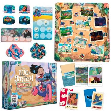 Imagem de Jogo Tabuleiro Stitch Em Fuga Toyster Brinquedo Lógica Raciocínio Estr
