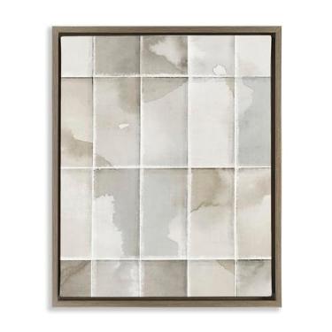 Imagem de Stupell Industries Neutro Awakening Geométrico Marrom Emoldurado Tela Flutuante Arte de Parede Design por Emma Peal, 53 x 43 cm