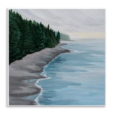 Imagem de Stupell Industries Design artístico de placa de parede vista costeira de árvores por Jelena Petric, 12 x 12