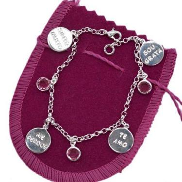 Imagem de Pulseira Bracelete Feminina Folheada Prata 925 Legítima - Papillon Sem