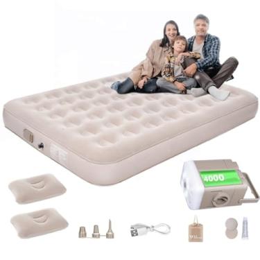 Imagem de JOYFOX Colchão de Ar Inflável Queen 203x152x28cm com Bomba Elétrica USB Removível, Impermeável, Portátil, Resistente até 300kg para Camping, Viagem e Uso Doméstico
