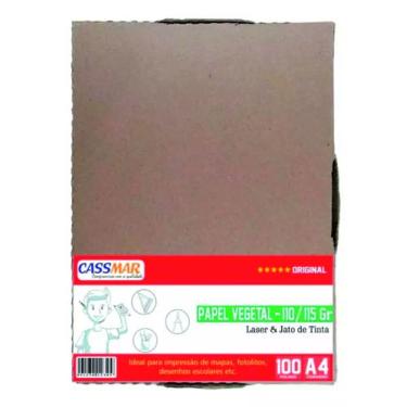 Imagem de Papel Vegetal A4 210x297mm 110-115g Caixa Com 100 Folhas - Cassmar 