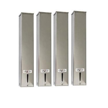 Imagem de Kit 4 Dispensers Quadrado 200ml Inox - CM Design