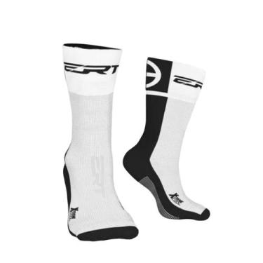 Imagem de Meia ciclismo corrida esportiva cano médio ERT Branca/Preto, Branco, P