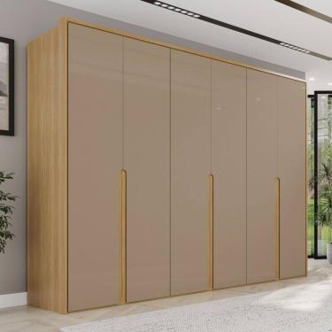 Imagem de Guarda-roupa Casal 6 Portas 6 Gavetas 100% Mdf Lizz Hannover/Cinza