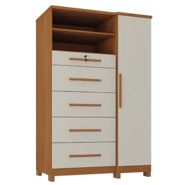 Imagem de Cômoda com Sapateira e Cabideiro Multiuso 5 Gavetas 1 Porta Imperial Zanzini