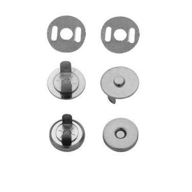 Imagem de Botão Magnético 14mm Níquel  2 Und p/ Artesanato e Costura - LULI