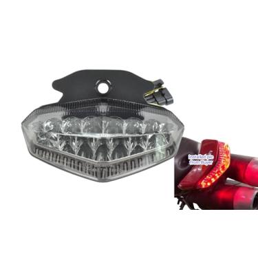 Imagem de Adequado para Ducati 2010-2011-2012 Hepermotard 1100 EVO/ 1100 EVO SP/ Hypermotard 796; 2008-2009 Hypermotard 1100 / 1100S; luz traseira de freio de LED + seta integrada (Smoke, Style1 LED Flash) )