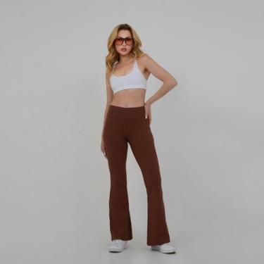 Imagem de Calça Bailarina Cós Alto New Zealand - Lublanc, Marrom, GG, Feminino