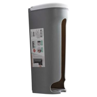 Imagem de Porta Sacola De Parede Puxa Saco Dispenser Organizador Cinza - YAAY