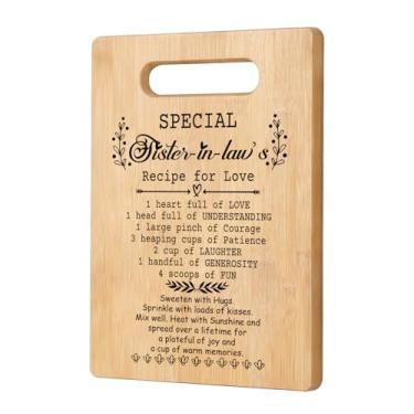 Imagem de Orchroma Presentes de Dia das Mães para Cunhada Tábuas de Corte para Cozinha, Receita Especial de Cunhada para Tábua de Cortar Amor, Melhor Cunhada Presentes de Aniversário