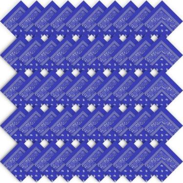 Imagem de Bandanas Tarpop Paisley Cowboy, poliéster, 50 peças, azul royal