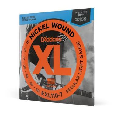 Imagem de Encordoamento Para Guitarra 7-Cordas .010-.059 D'Addario XL Nickel Wou