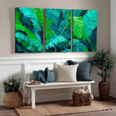 Imagem de Kit 3 Quadros Decorativos Canvas, Arte Para Quarto, Sala, Corredor, 40x50cm, Plantas