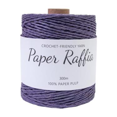 Imagem de predolo Fio de papel de ráfia, corda de papel, fita de ráfia, fio para artesanato, chapéu de sol, cesta, bolsas de crochê, Violeta Escuro