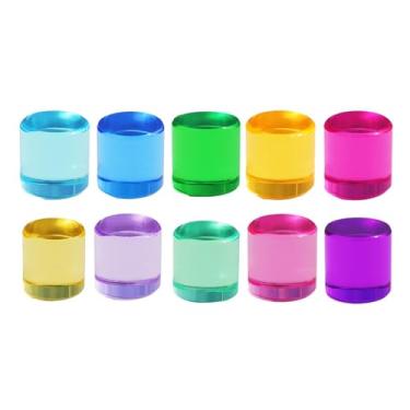 Imagem de Dynwave Conjunto de Blocos de Construção Coloridos, Cilindros Acrílicos com Gemas, Jogo para Empilhar E Desenvolver Coordenação, 2,5 cm