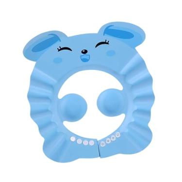 Imagem de Kokiya Touca de Banho Infantil, Chapéu de Xampu de EVA com Protetor de Orelha, Touca de Banho Macia E Ajustável para Meninas, Crianças, Viagens em Ambientes, azul