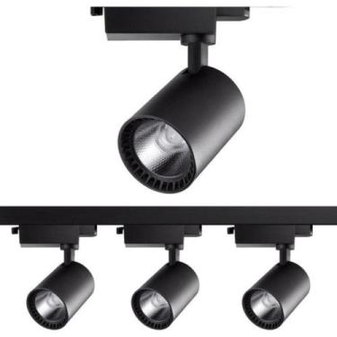 Imagem de Kit Trilho Eletrificado 1m + 3 Spots Led 7w Preto Quente 3k - MELO