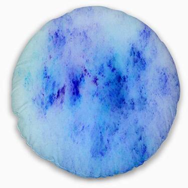 Imagem de Design azul claro estrelado Fractal Sky' Sala de estar redonda, sofá, almofada de alta qualidade + capa de almofada impressa em ambos os lados 50 cm