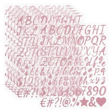 Imagem de PATIKIL 576 peças de adesivos de letras com glitter de 2,54 cm, 6 folhas de adesivos com número do alfabeto autoadesivos de vinil, adesivos à prova d'água para decoração de scrapbook, placa de caixa