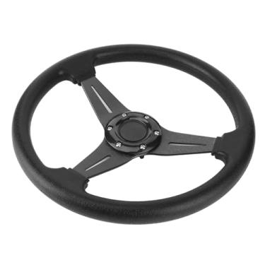 Imagem de Cocoarm 14in Volante 350mm Volante de Corrida Universal de Derrapagem para Carros Com Material de Liga de Alumínio PU Aderência Antiderrapante (Preto)