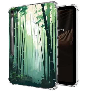 Imagem de Capa transparente para Samsung Galaxy Tab S9 FE 2023 (SM-X510/X516), antiamarelamento, transparente, à prova de choque, fina, leve, suporta carregamento sem fio para Samsung Tab S9 FE, a floresta de