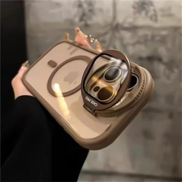 Imagem de Capa protetora de lente de câmera para iPhone 16, 15, 11, 12, 13, 14 Pro Max, 15, 16 Plus, capa magnética transparente para celular (para iPhone 16/Ouro Deserto)