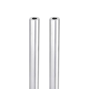 Imagem de DTGN Tubo redondo de alumínio de 25 x 0,9 x 0,6 cm (CxODxID) - Pacote com 2 - Bom para artesanato DIY - Tubo reto de alumínio 6063 - Prata