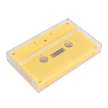 Imagem de Acouto Blank Cassette Tape - 45 Minutos de Gravação de Som Premium para Música e Voz Com Estojo de Armazenamento Claro (Amarelo)