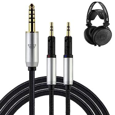 Imagem de okcsc Cabo de áudio balanceado para Audio Technica ATH-R70X, comprimento de 2 m, cabo OFC, 3% prata solda 3,5 mm