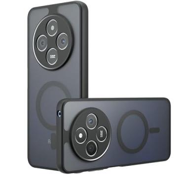 Imagem de Kukoufey Capa compatível com Xiaomi Poco C75, compatível com MagSafe, compatível com Xiaomi Redmi A4 / 14C 2409BRN2CA / 14R 5G capa de celular magnética embutida antichoque preta