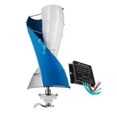 Imagem de HENGJINGTR Gerador de turbina em espiral vertical em espiral, AC 12V 24V 48V Brisa Start Start Solar Solar Turbina eólica Gerador de Turbina,48v