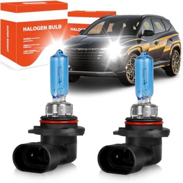 Imagem de OQSNCV Adequado para lâmpadas de farol de halogêneo Tucson 2014 2015, kit de lâmpadas de substituição de farol alto/baixo 9012 4200K, pacote com 2