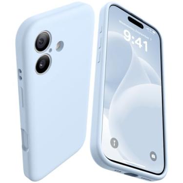 Imagem de AOTESIER Capa compatível com iPhone 17 de 6,3 polegadas, atualização de silicone [proteção da câmera traseira plana] [Arc Edge] capa protetora à prova de choque com forro de microfibra antiarranhões