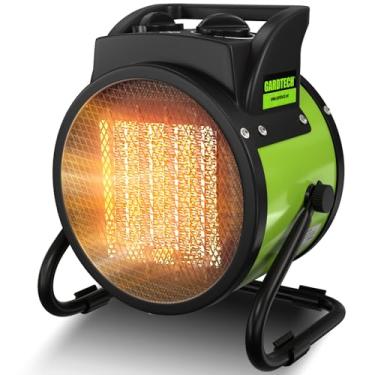 Imagem de Gardtech Aquecedor elétrico de ambiente para uso interno, aquecedor externo com proteção contra superaquecimento, aquecedor de garagem portátil de cerâmica PTC para oficina, estufa (verde)